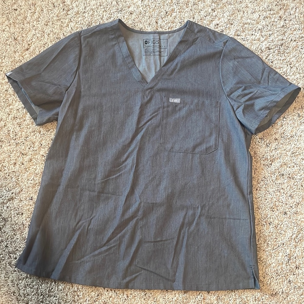 Grey (core color) one pocket scrub top